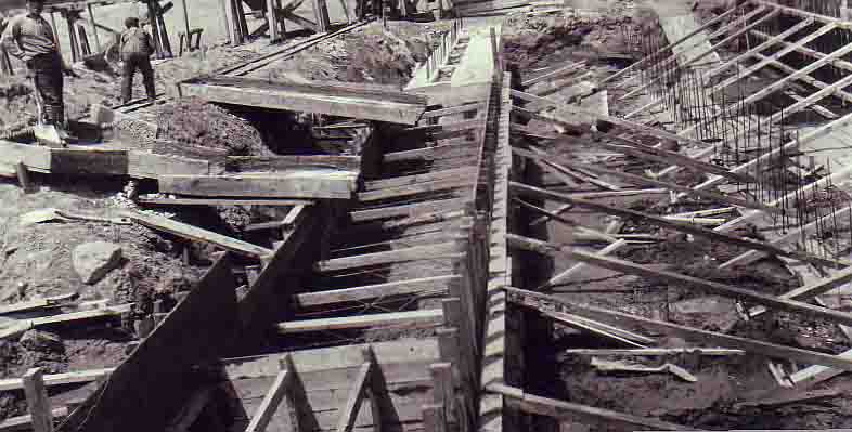 1924 Secondary tank west and center walls looking